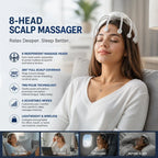 Cordless 8-Point Electric Scalp Massager – 4 Vibration Modes & USB-C Rechargeable