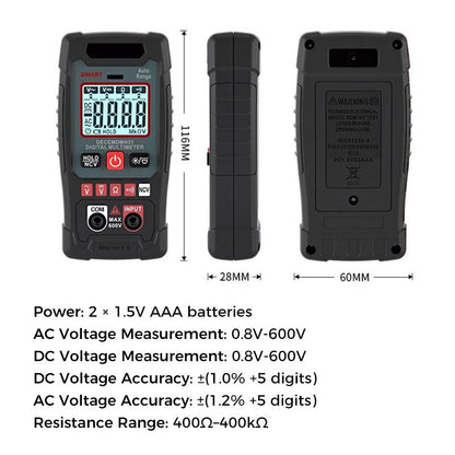 🔧⚡️ Smart Anti-Burn Multimeter! 4000-Count Auto-Ranging, Palm-Sized Zero-Fail Measurement Tool ✨