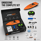 Dual‑Motor RC Boat – Twin engines, 2.4GHz control, waterproof & impact‑resistant. Slice through waves at insane speed! 🌊🚤
