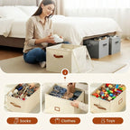 👟 Fabric Shoe Organizer Storage Box – Foldable, Large Capacity, Dustproof & Breathable for Closet & Bedroom 🧺✨