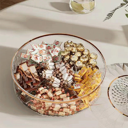 Luxury High Transparency Diamond Texture Compartment Snacks & Fruit Tray