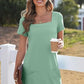 👗Women's Casual Square Neck Pocket Short Sleeve Dress with Pockets