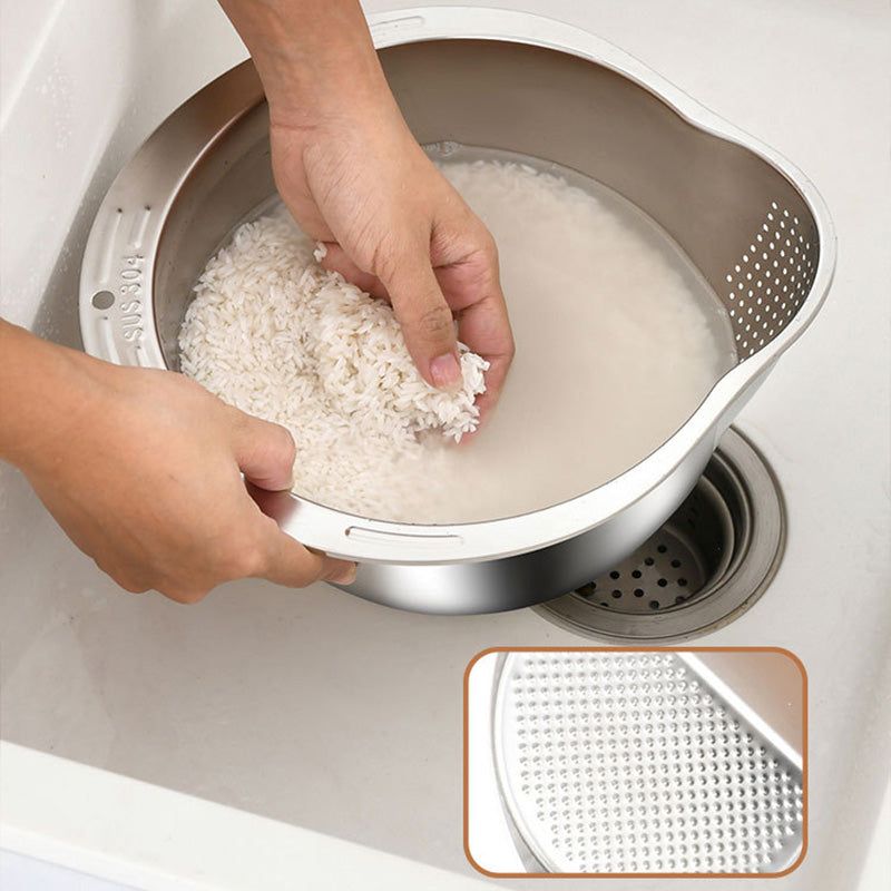 Multi-functional Cutting and Draining SUS 304 Bowl