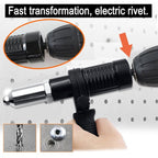 Professional Rivet Gun Adapter Kit with 4Pcs Different Matching Nozzle Bolts