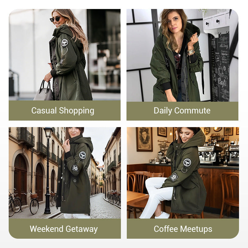 Women's Trendy Long-Sleeve Hooded Jacket