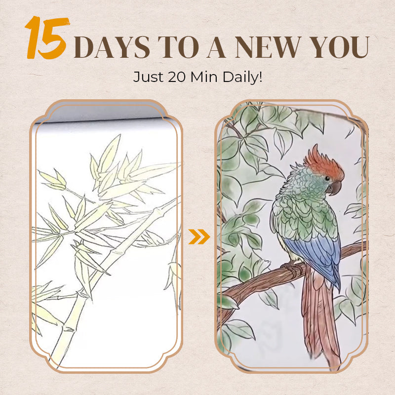 🎨 Chinese Painting White Drawing Copying Album