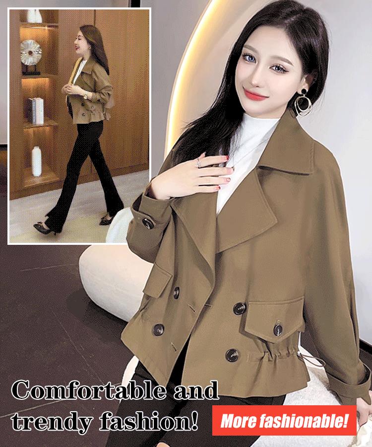 Korean Style Short Fashion Trench Coat (50% OFF)