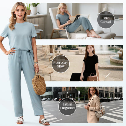 🌸 Women's Soft Casual Top and Pants Set
