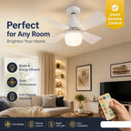 🔥SmartBreez 40W LED Ceiling Fan Light – 20.5 Ultra-Quiet with Remote 🎯 | E27 + FREE B22 Adapter 🔌
