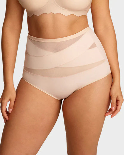 🌸Buy 1 Get 3 Packs✨Plus-Size High-Waist Cross Tummy Control Panties