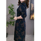 Lapel V-neck Slim Fashion Long Sleeve A-line Dress