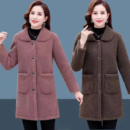 🎉Winter Hot Sale🎉Faux Cashmere Thickened Mid-length Coat