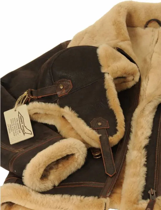 📢📢60 % OFF !!🎅SHEEPSKIN BOMBER JACKET