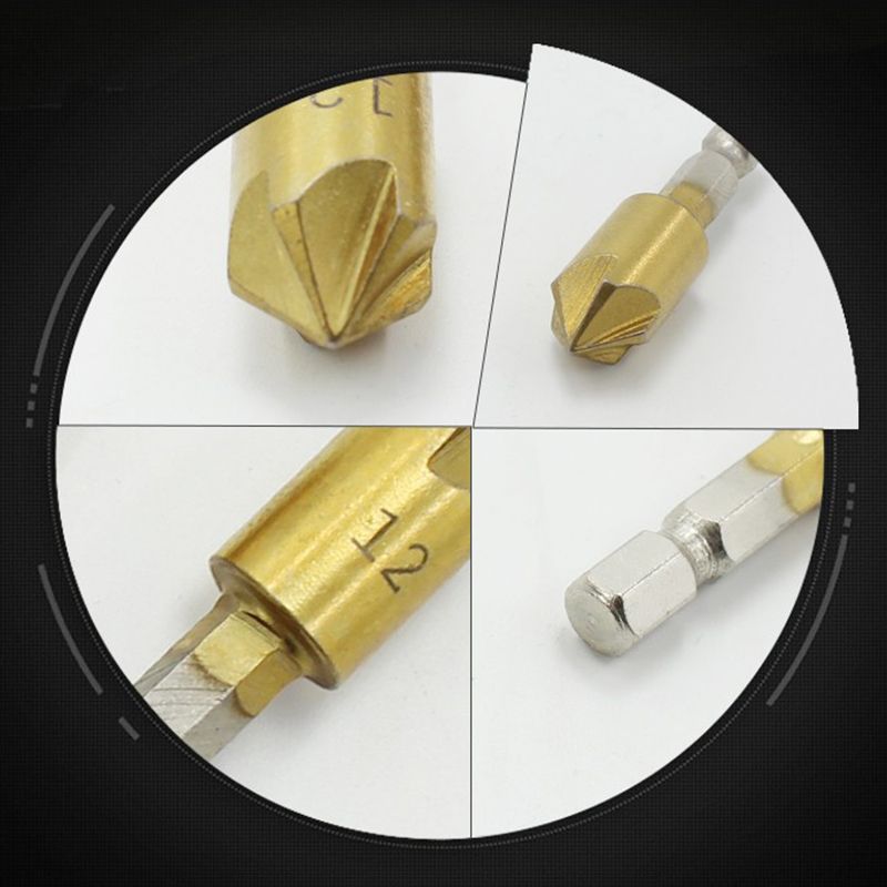 Titanium-coated Five-blade Countersink Drill Bits