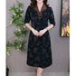 Lapel V-neck Slim Fashion Long Sleeve A-line Dress