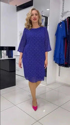 Women's Fashion Round Neck Midi Dress