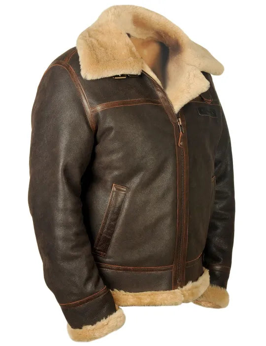 📢📢60 % OFF !!🎅SHEEPSKIN BOMBER JACKET