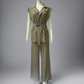 Sleeveless Lapel Top High Waisted Pants 2-Piece Set