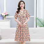 Women's Elegant V-neck Drawstring Waist Dress