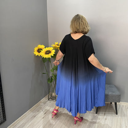 Italy Casual Gradient Tie-dye Long Dress
