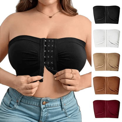 ✨Plus Size Strapless Front Buckle Breathable Bra🔥