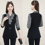Women’s Fashionable Age-reducing Long-sleeve Blouse Fake 2-piece