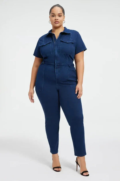 Skinny Bootcut Denim Jumpsuit