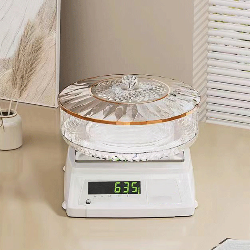 Luxury High Transparency Diamond Texture Compartment Snacks & Fruit Tray