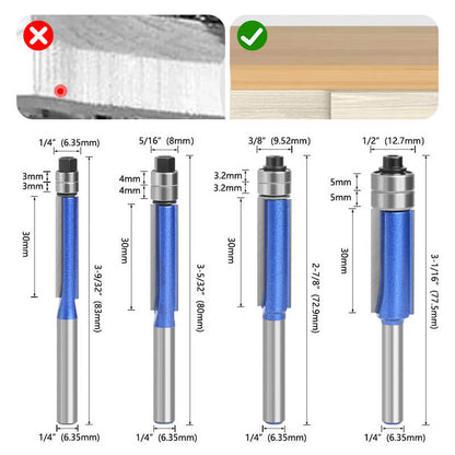 1/4 Handle Flash Silver Blue Double Bearing Trimming Knife Set