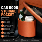 🚗🧺Clip-On PU Leather Car Cup Holder & Organizer