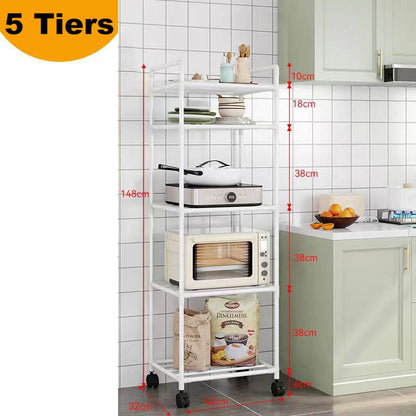 Multi-Tier Storage Shelf with Sliding Wheels