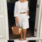 Women’s Casual Two-Piece Open Front Top & Bermuda Shorts Set