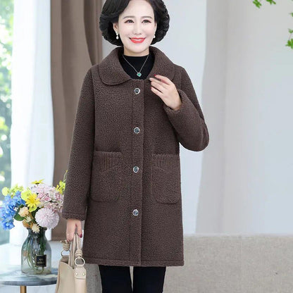 🎉Winter Hot Sale🎉Faux Cashmere Thickened Mid-length Coat
