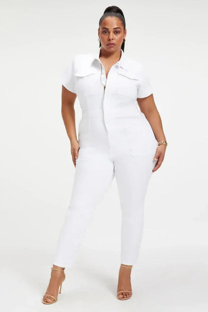 Skinny Bootcut Denim Jumpsuit