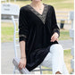 【The Best Gift for Mom】V-neck Long Sleeve Velvet T-shirt