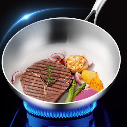 🔥Free Shipping🔥Multi Functional Non-coated Stainless Steel Frying Pan