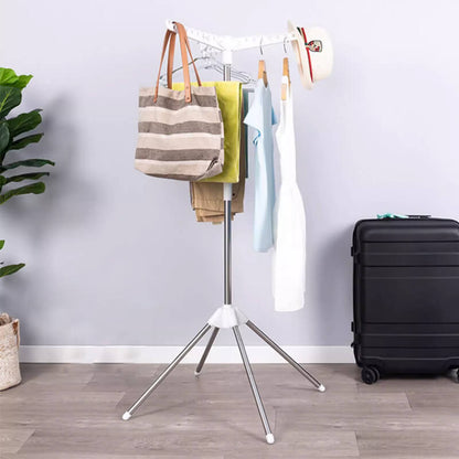 Rotating folding clothes drying rack