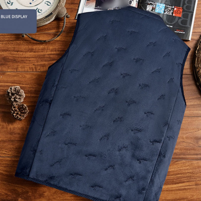 Men's Trendy Warm Solid Color Vest with Zipper