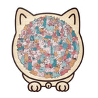 🎁135-Piece Morandi-Colored Cat Shaped Wooden Jigsaw Puzzle