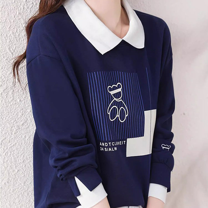 Women’s Sweatshirt with Cute Bear Print（50% OFF）
