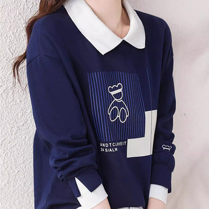 Women’s Sweatshirt with Cute Bear Print（50% OFF）