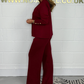 💕Gold Button Soft Knit Trouser Co-Ord
