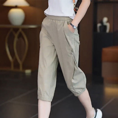 Loose Quick-Drying Mid-Length Cool Cropped Trousers