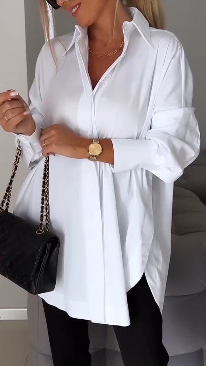 ✨Lapel Slit Shirt😇