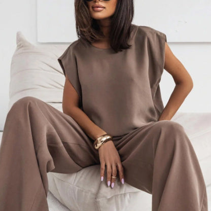 💖Women’s 2-Piece T-Shirt & Wide Leg Dress Pants Set👗