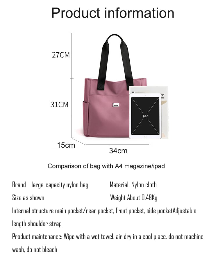 🔥Hot Sale🔥 2024 Large Capacity Waterproof Multi Pocket Nylon Shoulder Bag