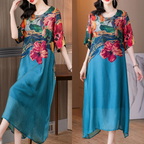 Women's Elegant Flowy Floral Print Plus Size Dress