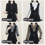Women’s Fashionable Age-reducing Long-sleeve Blouse Fake 2-piece