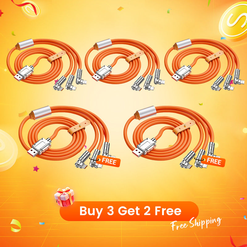 120W 3-In-1 180° Rotating Fast Charging Cable