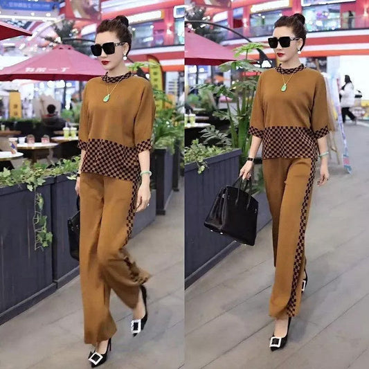 2024 Stitching Fashion Temperament Plaid Suit